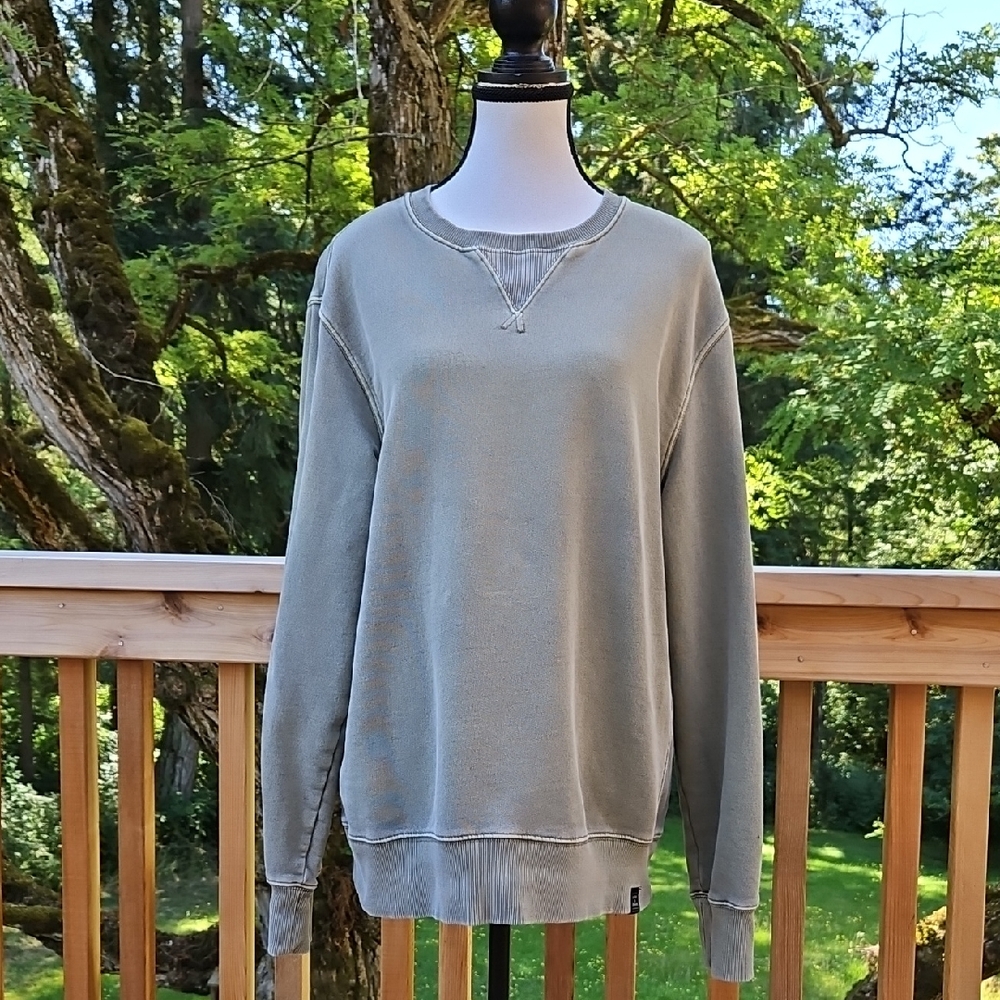 Lucky Brand Sweatshirt Crew Neck Long Sleeve Earthy Sage Green Sz M